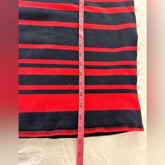 Old Navy Spandex/Cotton Blend Red & Navy Striped Pencil Skirt Size Large - Picture 8 of 9